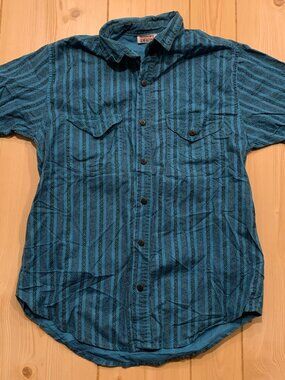 Vintage 90s Tomorrow's Generation Striped Retro Casual Button-Down Shirt Youth L